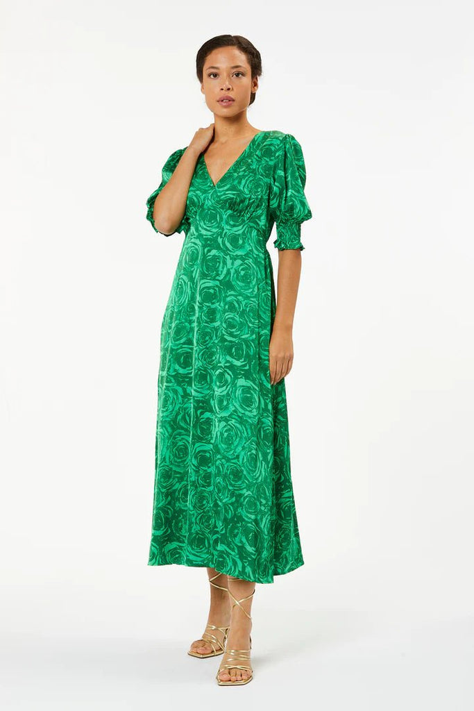 Zibi London Heida Green Printed Dress - Daisy Mae Boutique